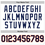 Custom White Navy-Orange Authentic Throwback Basketball Jersey