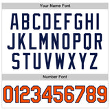 Custom White Orange-Navy Authentic Throwback Basketball Jersey