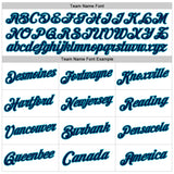 Custom White Navy-Teal Authentic Throwback Basketball Jersey