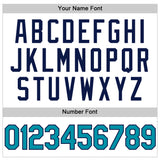 Custom White Teal-Navy Authentic Throwback Basketball Jersey