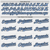 Custom White Light Blue-Black Authentic Baseball Jersey
