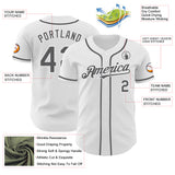 Custom White Steel Gray Authentic Baseball Jersey