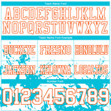 Custom White Lakes Blue-Orange 3D Pattern Splash Authentic Football Jersey