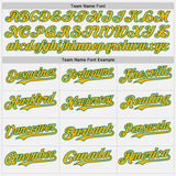 Custom White Gold-Kelly Green Authentic Baseball Jersey