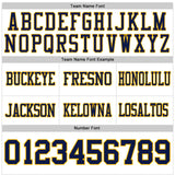 Custom White Navy-Gold Authentic Football Jersey