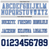 Custom White Navy-Light Blue Authentic Football Jersey