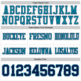 Custom White Navy-Teal Authentic Football Jersey