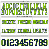 Custom White Navy-Neon Green Authentic Football Jersey