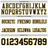 Custom White Black-Gold Authentic Football Jersey