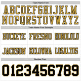 Custom White Black-Old Gold Authentic Football Jersey