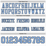 Custom White Light Blue-Black Authentic Football Jersey