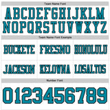 Custom White Teal-Black Authentic Football Jersey