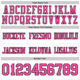Custom White Pink-Black Authentic Football Jersey