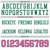 Custom White Pink-Kelly Green Authentic Football Jersey