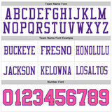 Custom White Pink-Purple Authentic Football Jersey