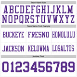 Custom White Purple Authentic Football Jersey