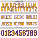Custom White Purple-Gold Authentic Football Jersey