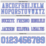 Custom White Light Blue-Purple Authentic Football Jersey