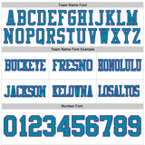 Custom White Teal-Purple Authentic Football Jersey