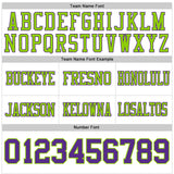 Custom White Purple-Neon Green Authentic Football Jersey
