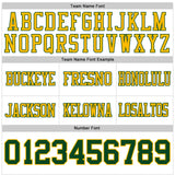 Custom White Green-Gold Authentic Football Jersey