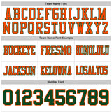 Custom White Green-Orange Authentic Football Jersey
