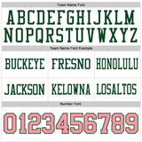 Custom White Medium Pink-Green Authentic Football Jersey