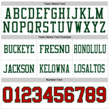 Custom White Red-Green Authentic Football Jersey