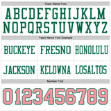 Custom White Medium Pink-Kelly Green Authentic Football Jersey