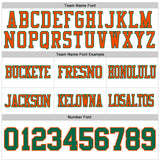 Custom White Kelly Green-Orange Authentic Football Jersey