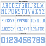 Custom White Light Blue Authentic Football Jersey