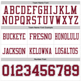 Custom White Crimson-Gray Authentic Football Jersey