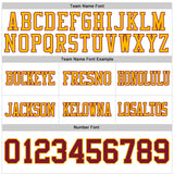 Custom White Crimson-Gold Authentic Football Jersey