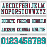 Custom White Aqua-Crimson Authentic Football Jersey