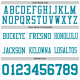 Custom White Teal Authentic Football Jersey