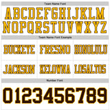 Custom White Brown-Gold Authentic Football Jersey