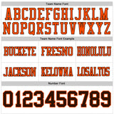 Custom White Brown-Orange Authentic Football Jersey