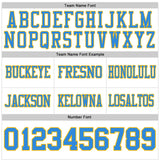 Custom White Powder Blue-Gold Authentic Football Jersey