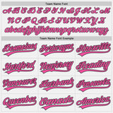 Custom White Gray Black-Pink Authentic Baseball Jersey