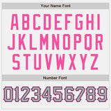 Custom White Gray Black-Pink Authentic Baseball Jersey