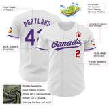 Custom White Purple-Red Authentic Baseball Jersey