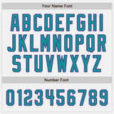 Custom White Teal-Purple Authentic Baseball Jersey