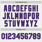 Custom Stitched White Purple-Black Baseball Pullover Sweatshirt Hoodie