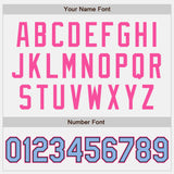 Custom Stitched White Light Blue Pink-Black Baseball Pullover Sweatshirt Hoodie