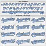 Custom Stitched White Light Blue-Steel Gray Baseball Pullover Sweatshirt Hoodie