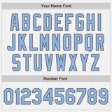 Custom Stitched White Light Blue-Steel Gray Baseball Pullover Sweatshirt Hoodie