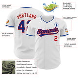 Custom White Royal-Red Authentic Baseball Jersey