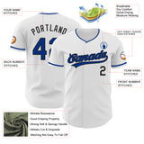 Custom White Royal-Black Authentic Baseball Jersey