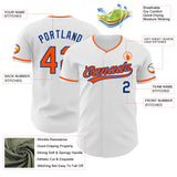 Custom White Orange-Royal Authentic Baseball Jersey
