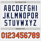 Custom White Orange-Navy Authentic Baseball Jersey